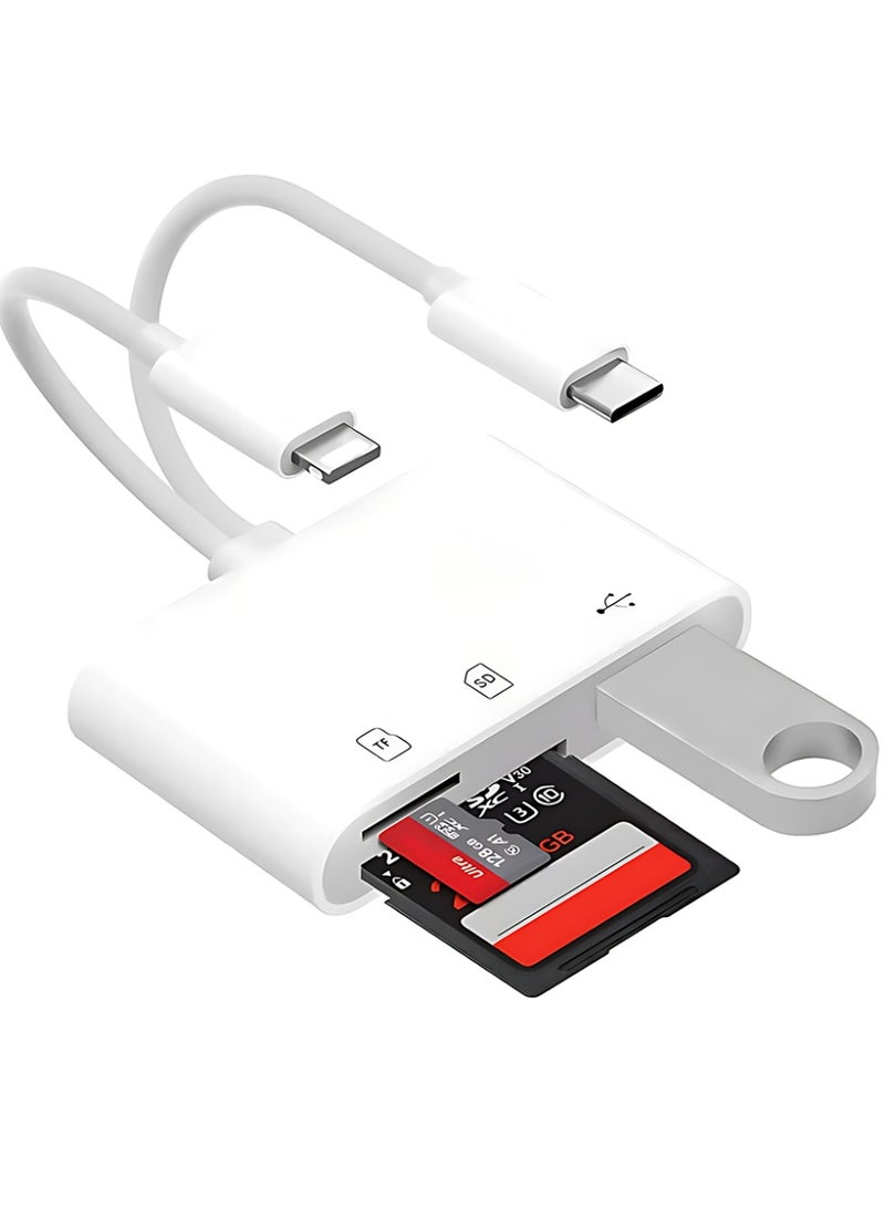 CLAVON قارئ بطاقة SD لجهاز iPhone، قارئ بطاقة USB C MicroSD 3 في 2، محول Micro SD إلى Type C مع فتحة بطاقة SD/TF، عارض بطاقة الكاميرا قارئ بطاقة SD لجهاز iPad/Huawei/iPhone 15 - Image 1
